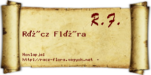 Rácz Flóra névjegykártya